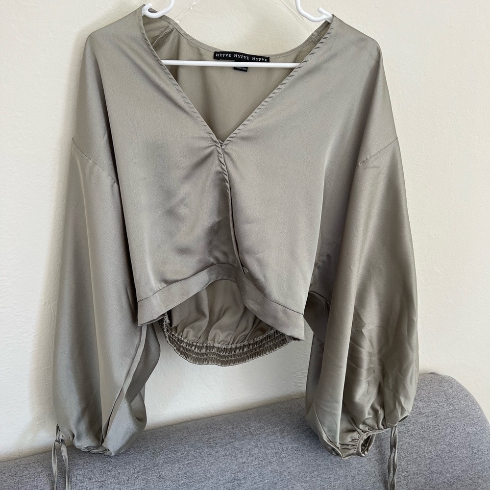 Satin Sleeve Top